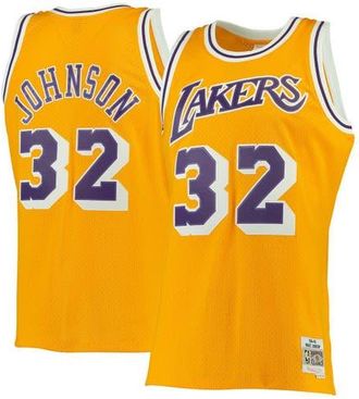 Mitchell & Ness Mens Mitchell & Ness Magic Johnson Gold Los Angeles Lakers 1984/85 Hardwood Classics Swingman Jersey at Nordstrom, Size Medium