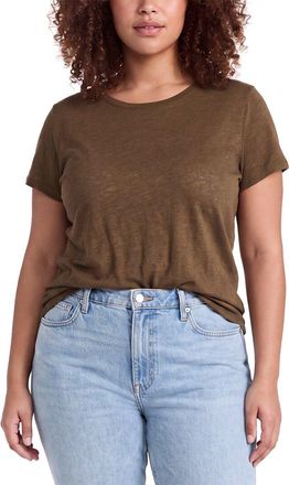 Eileen Fisher Plus Crewneck Linen T-Shirt