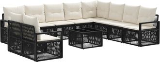 vidaXL Conjunto De Sof&aacute;s De Jard&iacute;n 11 Uds. Negro Rat&aacute;n Sint&eacute;tico Vidaxl