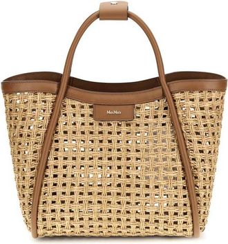 Max Mara Beige Raffia Shoulder Womens Bag
