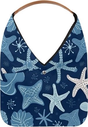 Generic Starfish Reusable Lightweight Grocery Bags - Foldable Into Compact Pouch, Washable & Sturdy, Multipurpose for Shopping and Travel