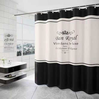 OEM Cortina De Ducha De 180 X 200 Cm - Poli&eacute;ster Impermeable - Secado R&aacute;pido - 12 Ganchos Incluidos - Para Duchas Y Ba&ntilde;eras Est&aacute;ndar -crezuo