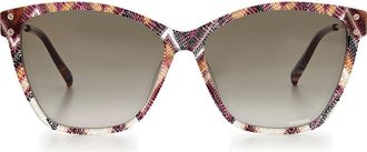Missoni 56mm Gradient Rectangular Sunglasses in Plum Multicolor at Nordstrom Rack