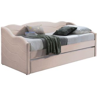 Vente-Unique Vente-unique - Letto divano a scomparsa 2 x 90 x 190 cm Velluto Rosa - lenvia
