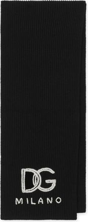 Dolce & Gabbana Mens Cashmere Scarf - Black - One Size