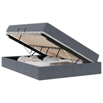 vidaXL Letto Con Contenitore E Materasso Grigio Scuro 140 X 200 Cm Vidaxl