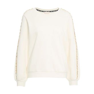 Liu Jo Sweatshirts, female, White, Size: S Sequin Detail Sweatshirt Bianco Aw25