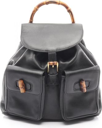 Gucci Black Leather Backpack (Pre-Owned)