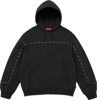 SUPREME piping zip-up hoodie - Zwart