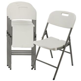 Elama 4 Piece Indoor and Outdoor Folding Chair Set in White at Nordstrom