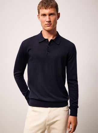 Reiss Mens Trafford merino wool Polo Shirt