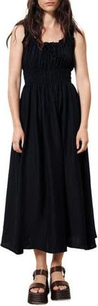 FRNCH Sanne Smock Waist Sundress in Black at Nordstrom Rack, Size X-Small
