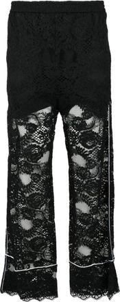Msgm Broek - Dames - Straight fit broeken - Zwart - M - Katoen - Broeken