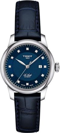 Tissot Le Locle Automatic Leather Strap Watch, 29mm in Blue at Nordstrom