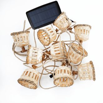 OEM Aurora Cuerda De Luz Para Interior Y Exterior. 10 Bombillas Led De Luz C&aacute;lida Con Carga Solar Y Bater&iacute;a Recargable. Fabricada En Espa&ntilde;a