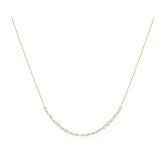 Sif Jakobs Jewellery Accessoires, Dames, Geel, ONE Size, Ovale Ketting met Witte Zirkonia