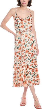 Alice & Olivia Lissa Cowl Godet Silk-Blend Midi Dress