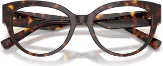 Dolce & Gabbana Dg 3440 Cat-Eye Montuur - Dames - Brillen - Bruin - 52 MM - Accessoires