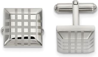 Diamond2Deal Stainless Steel Polished Square Cufflinks