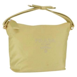 Prada Pre-owned Vintage Hand Bag - Dames - Pre-owned - Geel - Maat: ONE Size Satijn