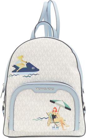 Michael Kors Light Blue White Pvc Leather Backpack (Pre-Owned)