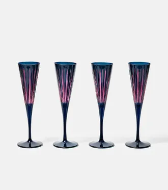 L'OBJET Set di 4 fl&ucirc;te da champagne Prism