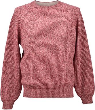 Brunello Cucinelli Tomato Cashmere Blend Crew Sweater, Brand Size 50 (US Size 40)