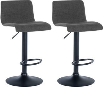 Clp Clp - Set De 2 Taburetes De Bar Branford Gris Oscuro Tela