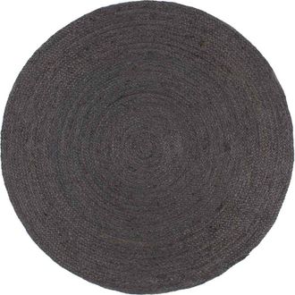 vidaXL Alfombra De Yute Tejida A Mano Redonda Gris Oscuro 180 Cm Vidaxl
