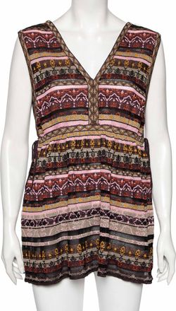 M Missoni Multicolored Lurex Knit Sleeveless Top