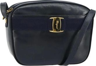 Ferragamo Pre-owned Cross Body Bags, female, Blue, Size: ONE SIZE Pre-owned Leather Shoulder Bag