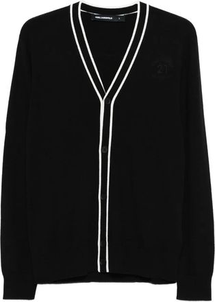 Karl Lagerfeld logo-motif cardigan - Black