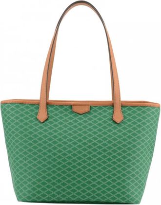 Pourchet Tassen, Dames, Groen, ONE Size, Leer, Waves Tote Bag