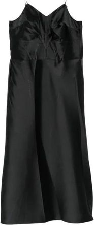 Calvin Klein Fia Dress - Dames - Casual kleedjes - Zwart - 2XS - Satijn - Kleedjes