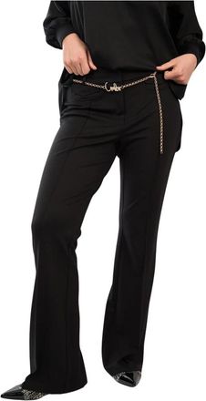 Cambio Wide Flare Broeken - Dames - Wijde Broeken - Zwart - L - Leer - Broeken