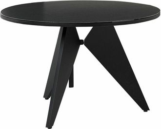 Beliani Beliani - Tavolo da giardino metallo nero 110 cm tavolo da pranzo moderno per esterni Olmetto