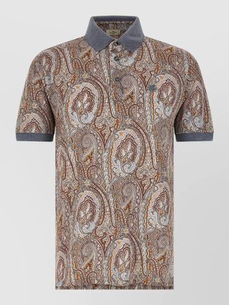 Etro cotton paisley polo shirt