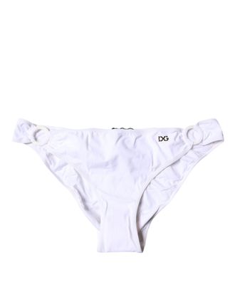 Dolce & Gabbana White Nylon Beachwear Bikini Bottom Womens Swimwear