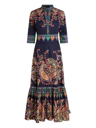 Etro paisley-print long dress - Blue