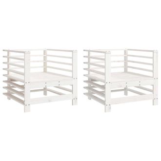 Berkfield Home Garden Chairs 2 pcs White Solid Wood Pine