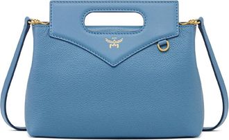 MCM Zachte Diamond Schoudertas van Korrelleer - Dames - Handtassen - Blauw - ONE Size - Leer - Tassen