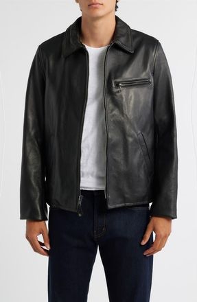 Schott NYC Pebbled Leather Jacket in Black at Nordstrom, Size X-Large