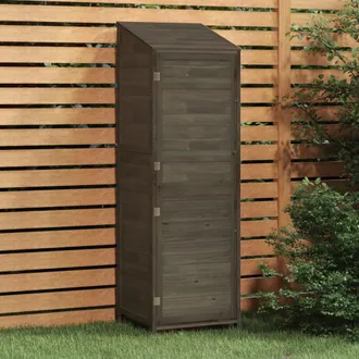 Berkfield Home Garden Shed Anthracite 55x52x174.5 cm Solid Wood Fir in Black