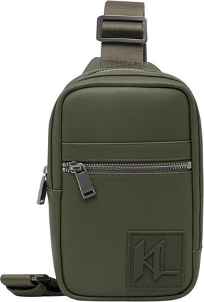 Karl Lagerfeld Crossbody Pouch - Heren - Schoudertassen - Groen - ONE Size - Leer - Tassen