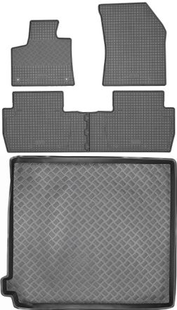 OEM Peugeot 5008 Ii Monovolumen A Partir De 2017 Set - Alfombrillas De Goma Para Coche + Alfombrilla Para Maletero