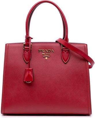 Prada Pre-owned Prada Soft Calf Trimmed Saffiano Convertible Tote Ladies U17VHIAXLEFI1KXB