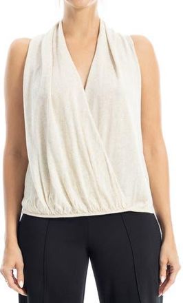 Max Studio Faux Wrap Sleeveless Sweater in Oyster at Nordstrom Rack, Size X-Large