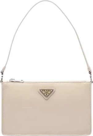 Prada Pre-owned Shoulder Bag - Dames - Vintage Schoudertas - Beige - ONE Size - Leer - Vintage