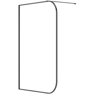 Vente-Unique Parete da doccia walk-in curva 140 x 200 cm Nero opaco - DOUYANO