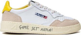 Autry White Slicker Medalist Low Leather Sneakers